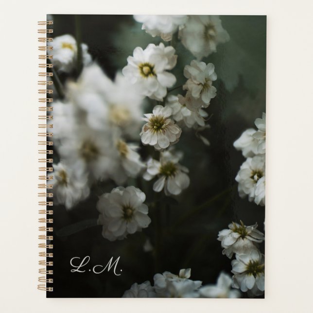 Künstlerisches, launisches florales Monogramm Planer (Vorderseite)