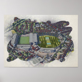Künstlerisches Leeds Cricket Stadion, Yorkshire Poster