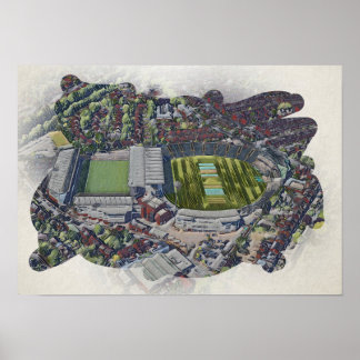 Künstlerisches Leeds Cricket Stadion, Yorkshire Poster