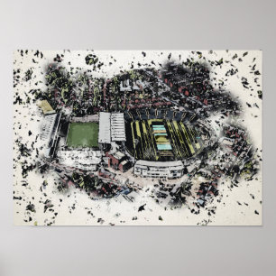 Künstlerisches Leeds Cricket Stadion, Yorkshire Poster