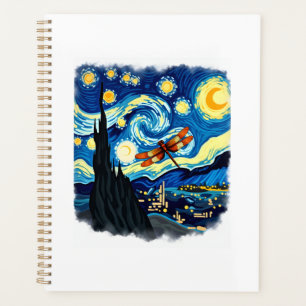Künstlerisches Libellen-Shirt Van Gogh Sternennach Planer