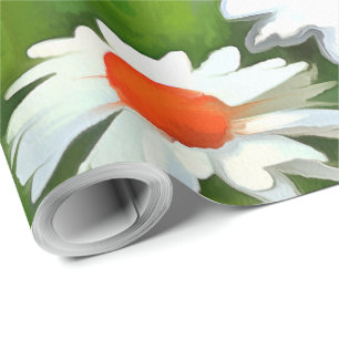Künstlerisches Licht und farbenfrohe weiße Gartend Geschenkpapier