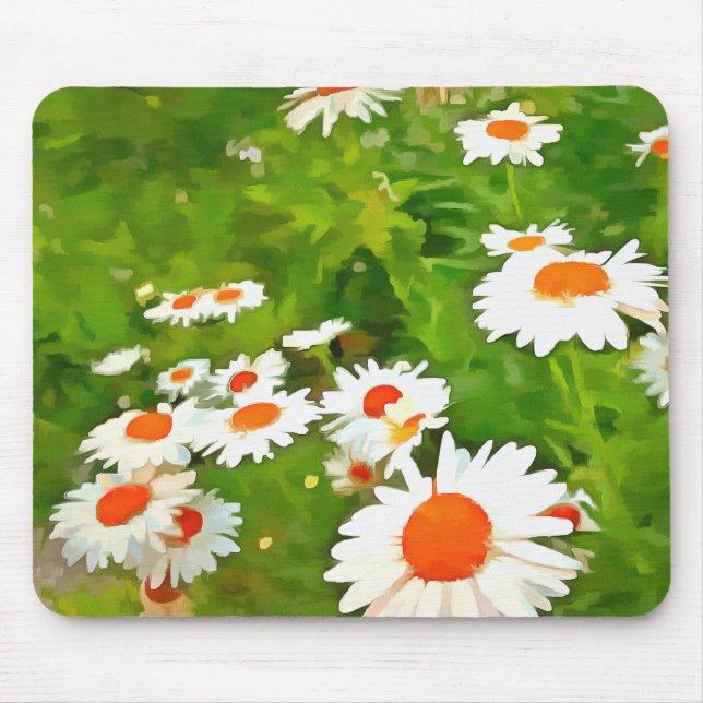Künstlerisches Licht und farbenfrohe weiße Gartend Mousepad (Vorne)
