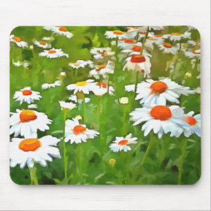 Künstlerisches Licht und farbenfrohe weiße Gartend Mousepad