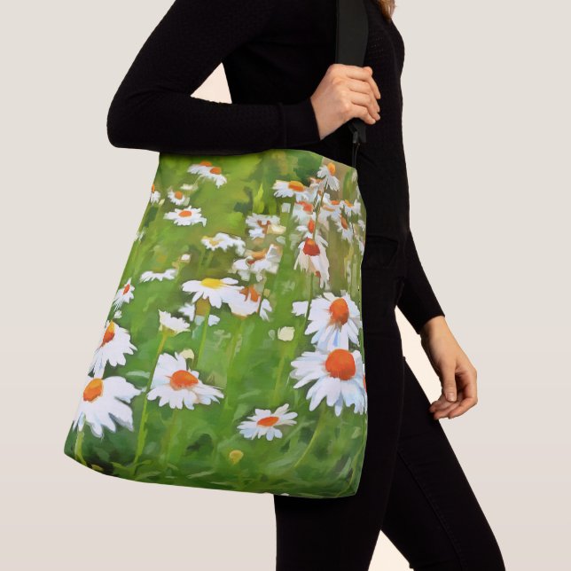 Künstlerisches Licht und farbenfrohe weiße Gartend Tragetaschen Mit Langen Trägern (Von Nahem)