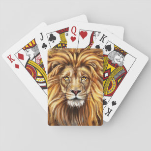 Künstlerisches Löwe-Gesichts-Spielkarten Spielkarten