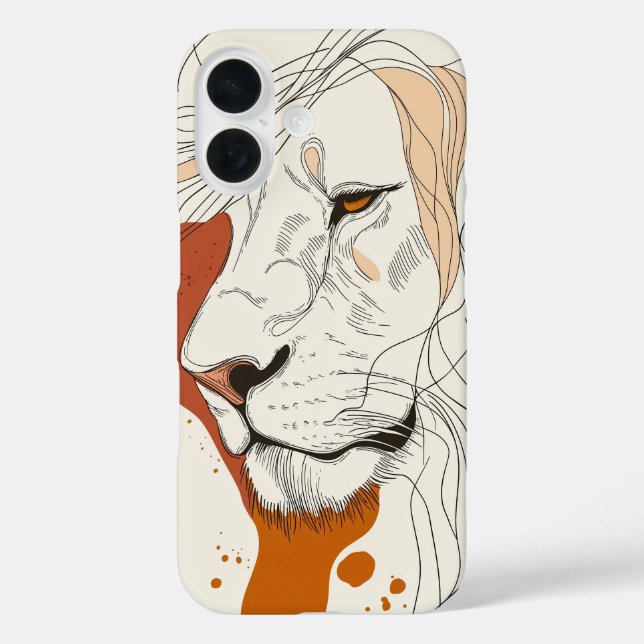 Künstlerisches Löwenkopfgehäuse - Bold & Expressio Case-Mate iPhone Hülle (Rückseite)
