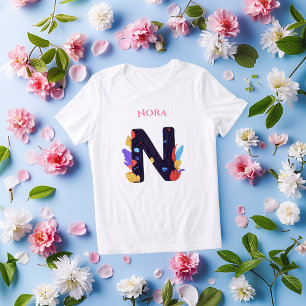 Künstlerisches Monogramm - Buchstabe N Fette Farbi Tri-Blend Shirt