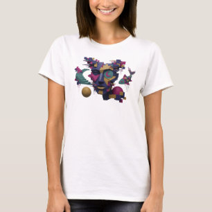 Künstlerisches Navy ABSTRACT ART Kunstprint T-Shirt