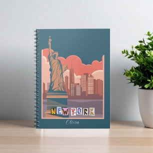 Künstlerisches New Yorker Skyline Notizbuch – Pers Notizblock
