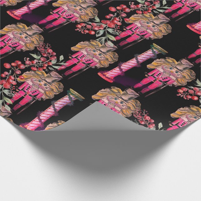 Künstlerisches Nutcracker Soldiers Holly Wrapping  Geschenkpapier (Ecke)