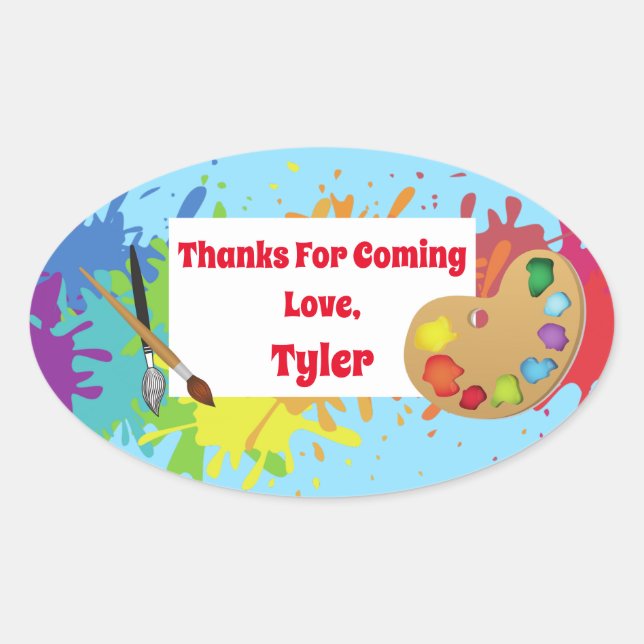 Künstlerisches Party Vielen Dank, Sticker (Vorderseite)