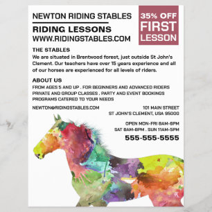 Künstlerisches Pferd, Reitlehrer, Akademie Flyer