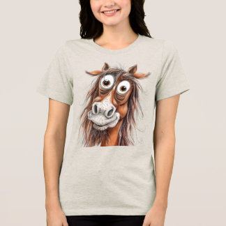 Künstlerisches Pferd Tri-Blend Shirt