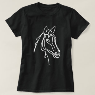Künstlerisches Pferd zeichne schwarz auf Shirt für