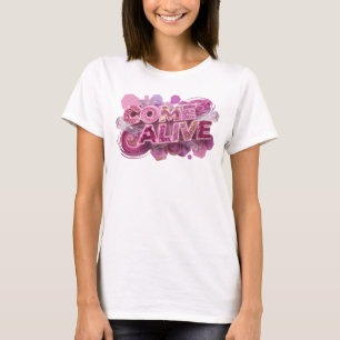 Künstlerisches Pink COME ALIVE 3D-Text Kunst T-Shirt