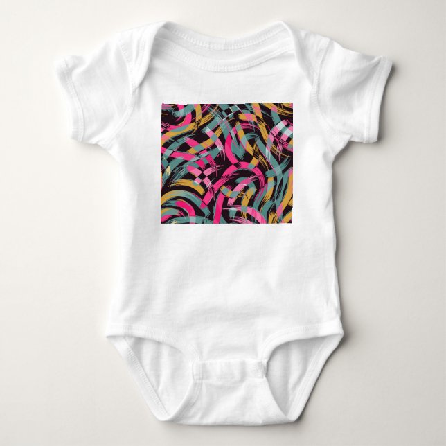Künstlerisches Pinselstrichmuster Baby Strampler (Vorderseite)