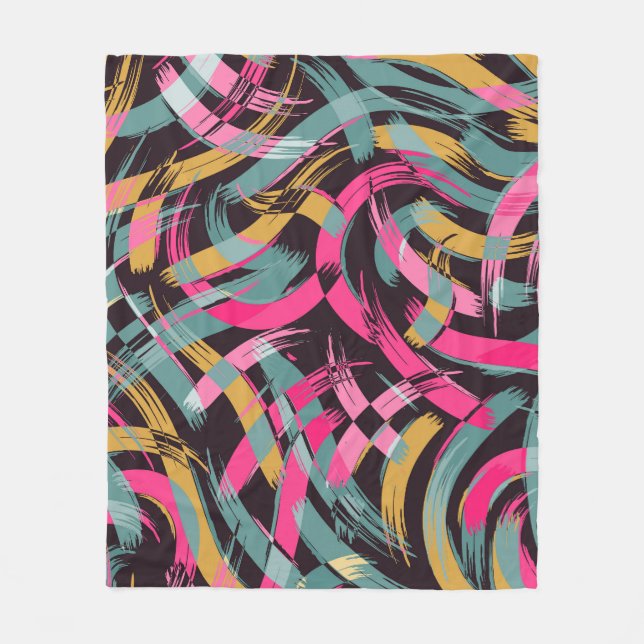 Künstlerisches Pinselstrichmuster Fleecedecke (Vorderseite)