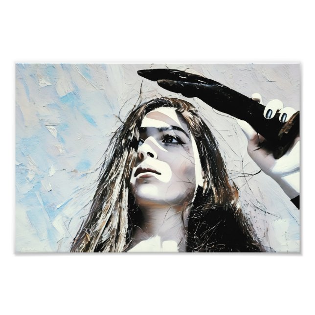 Künstlerisches Portrait Mit einer Frau Abstrakt Fotodruck (Vorne)