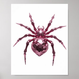 Künstlerisches Rosa METALLISCHES SPINNEN Design Poster