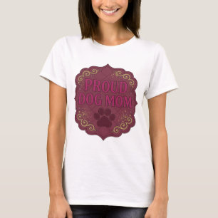 Künstlerisches Rosa PROUD DOG MOM Künstlerisches M T-Shirt