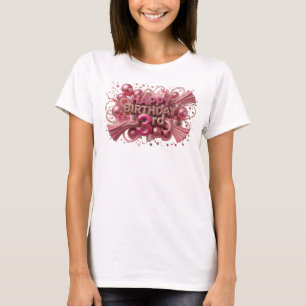Künstlerisches rotes HAPPY BIRTHDAY 3RD-Shirt-Desi T-Shirt