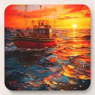 Künstlerisches Schiff Getränkeuntersetzer