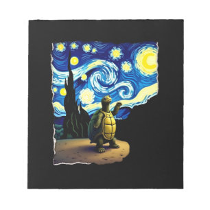 Künstlerisches Schildkröten-Shirt Sternennacht-Sch Notizblock