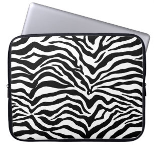Künstlerisches Schwarz-weißes Funky Zebra Druckmus Laptopschutzhülle