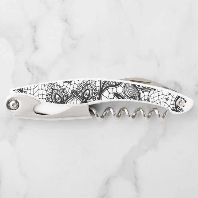 Künstlerisches schwarzes u. weißes kellnermesser (Vorderseite)