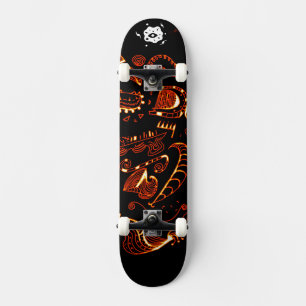 Künstlerisches Schwarzweißskateboard Skateboard