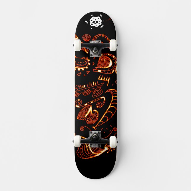 Künstlerisches Schwarzweißskateboard Skateboard (Vorderseite)