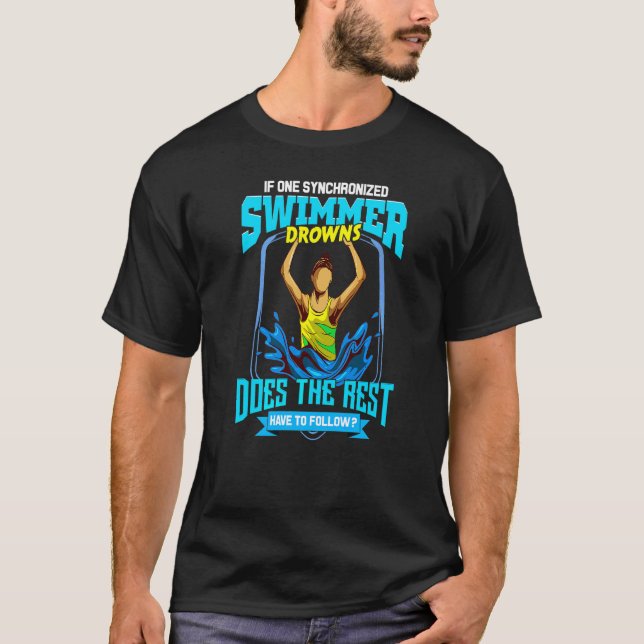 Künstlerisches Schwimmbecken Synchro Schwimmer Kle T-Shirt (Vorderseite)