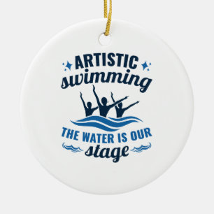 Künstlerisches Schwimmen Synchronisiertes Wasser i Keramik Ornament