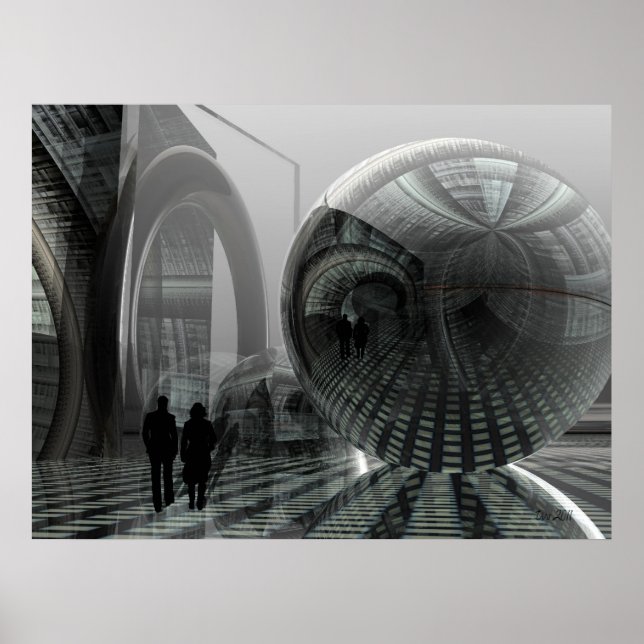 Künstlerisches Science-Fiction-Poster "Walking in  Poster (Vorne)