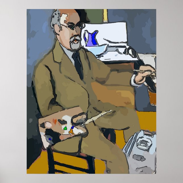 Künstlerisches Selbstportrait Poster (Vorne)