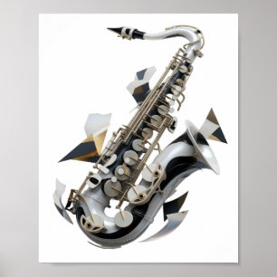 Künstlerisches Silber ABSTRACT ART Design Poster