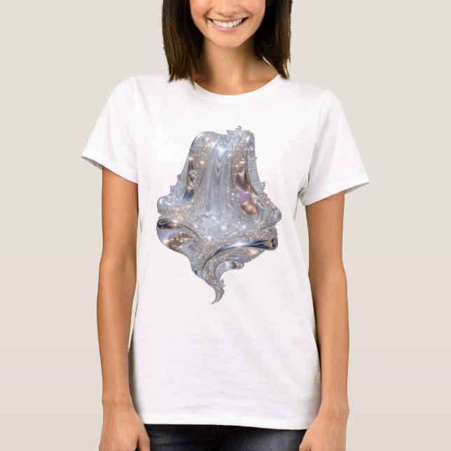 Künstlerisches Silber ABSTRACT ART Statement T-Shi T-Shirt (Vorderseite)