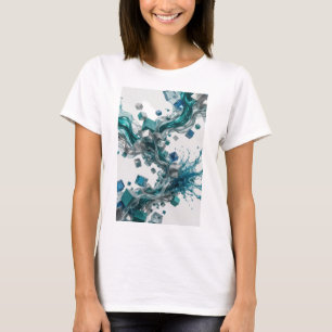 Künstlerisches Silber ABSTRACTE KUNST Grafik T-Shi T-Shirt