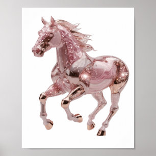 Künstlerisches Silber ROSE GOLD PFERD Slogan Desig Poster