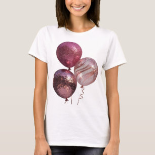 Künstlerisches Silber THREE PINK BALLOONS Textdesi T-Shirt