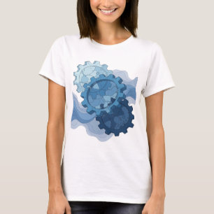 Künstlerisches Silber - WASSERBETRIEBENES GETRIEBE T-Shirt
