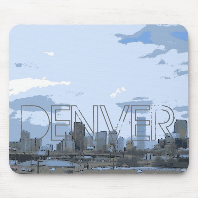 Künstlerisches Skyline Denvers Colorado mousepad (Vorne)