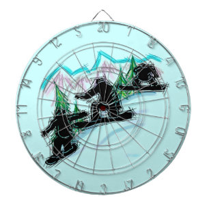 Künstlerisches Snowboarder Thema bunte Dartscheibe