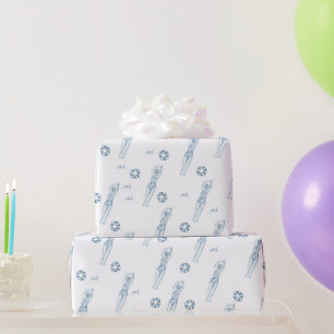 Künstlerisches Snychro Schwimmteam Girls blaues Mu Geschenkpapier