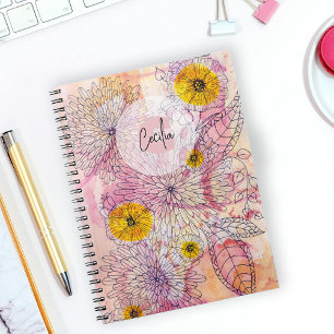 Künstlerisches Soft Watercolor Gradient Line Art-T Notizblock
