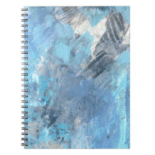 Künstlerisches SpiralNotebook Blue Abstact Paintin Notizblock