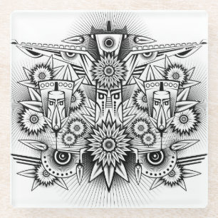 Künstlerisches Stammesdesign Glasuntersetzer