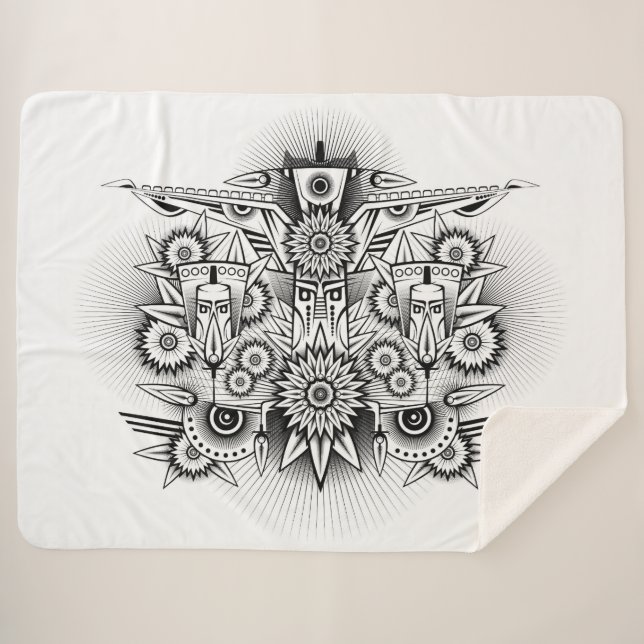Künstlerisches Stammesdesign Sherpadecke (Vorderseite (Horizontal))