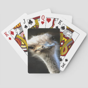Künstlerisches Straußenportrait mit goofy expressi Spielkarten